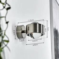 Applique murale Hofstein Sapri Nickel mat, 1 lumière