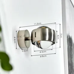Applique murale Hofstein Sapri Nickel mat, 1 lumière