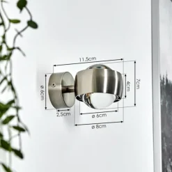Applique murale Hofstein Sapri Nickel mat, 1 lumière