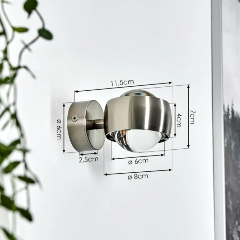 Applique murale Hofstein Sapri Nickel mat, 1 lumière