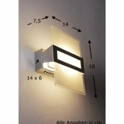 Applique murale Honsel Luz LED Chrome, 1 lumière