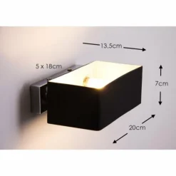 Applique murale Ideallux BOX AP2 Noir, 2 lumières