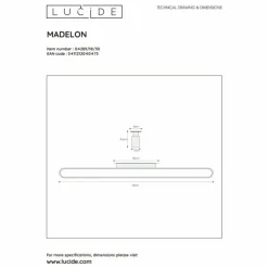 Applique murale Lucide MADELON LED Noir, 1 lumière