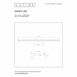 Applique murale Lucide ONNO LED Chrome, 1 lumière
