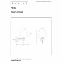 Applique murale Lucide ROXY Noir, 1 lumière