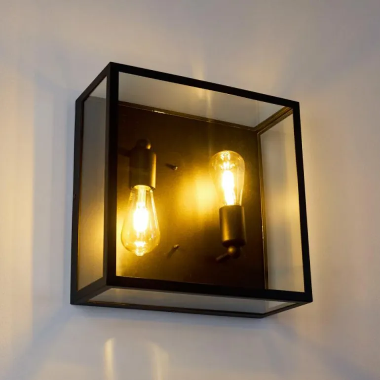 Applique murale Moatize Noir, 2 lumières