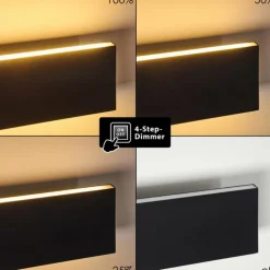 Applique murale Obion LED Noir, 2 lumières