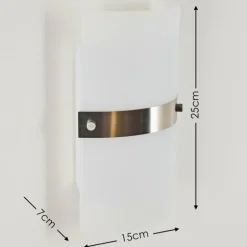 Applique murale Paul Neuhaus SQUARE Acier inoxydable, Blanc, 2 lumières