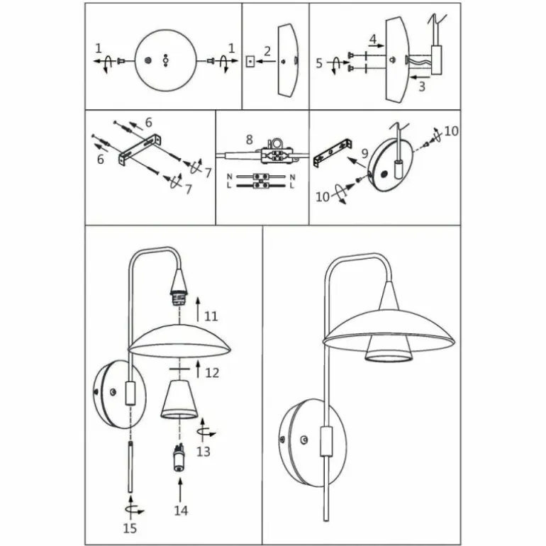 Applique murale Steinhauer Tallerken LED Acier inoxydable, Blanc, 1 lumière