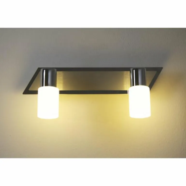 Applique murale Trio LED Aluminium, Chrome, Acier inoxydable, 2 lumières