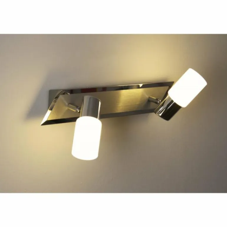 Applique murale Trio LED Aluminium, Chrome, Acier inoxydable, 2 lumières