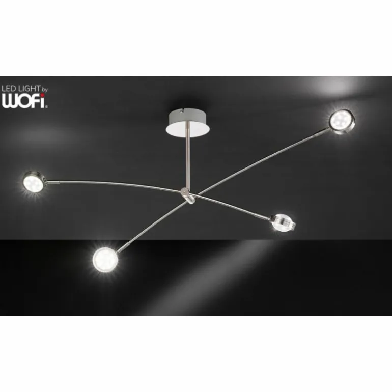 Applique murale WOFI SLIGO LED Nickel mat, 8 lumières
