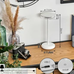 Baigorrita Lampe à poser LED Blanc, 1 lumière