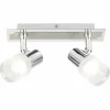 Barre de spots Brilliant Leuchten Lea Chrome, Blanc, 2 lumières