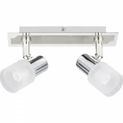 Barre de spots Brilliant Leuchten Lea Chrome, Blanc, 2 lumières