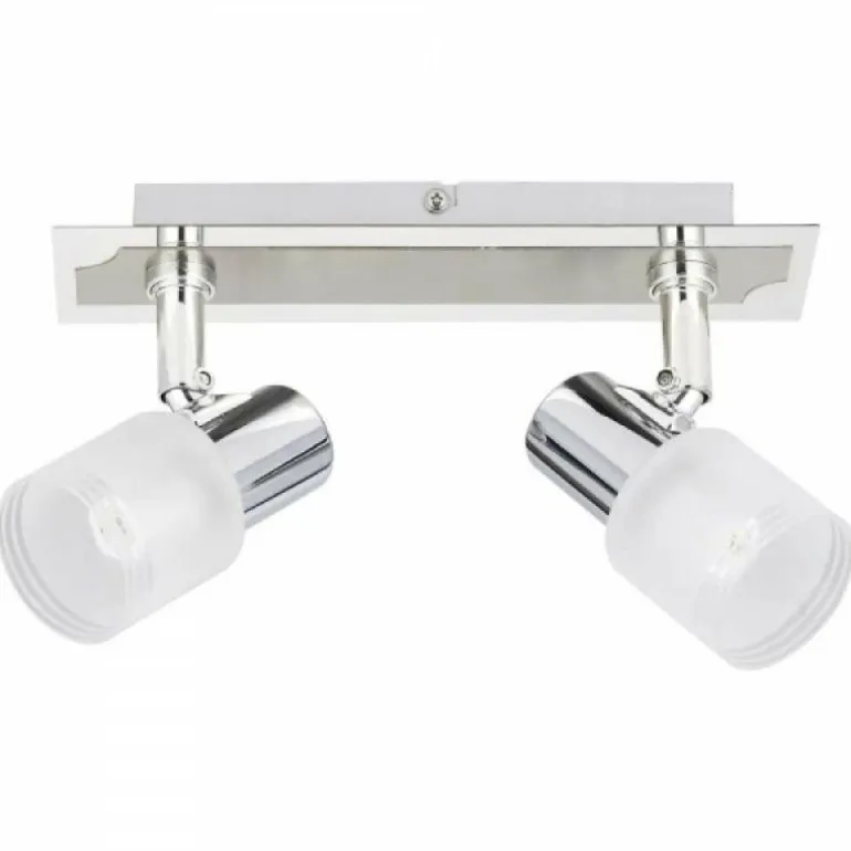 Barre de spots Brilliant Leuchten Lea Chrome, Blanc, 2 lumières