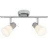 Barre de spots Brilliant Leuchten Janna Chrome, Blanc, 2 lumières