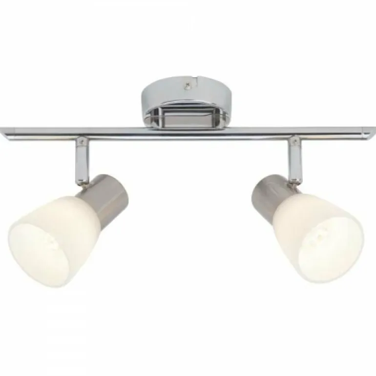 Barre de spots Brilliant Leuchten Janna Chrome, Blanc, 2 lumières