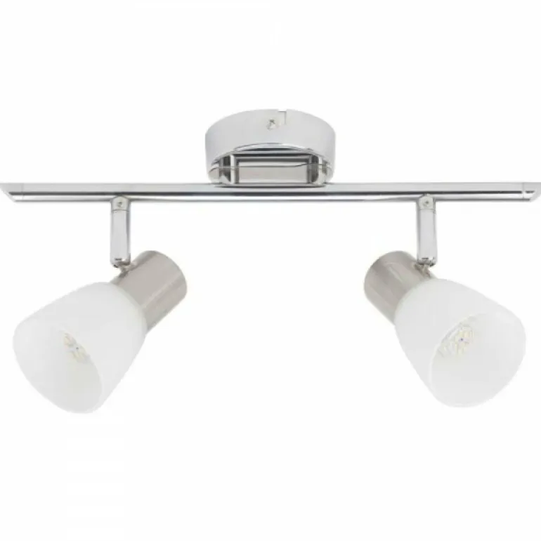 Barre de spots Brilliant Leuchten Janna Chrome, Blanc, 2 lumières