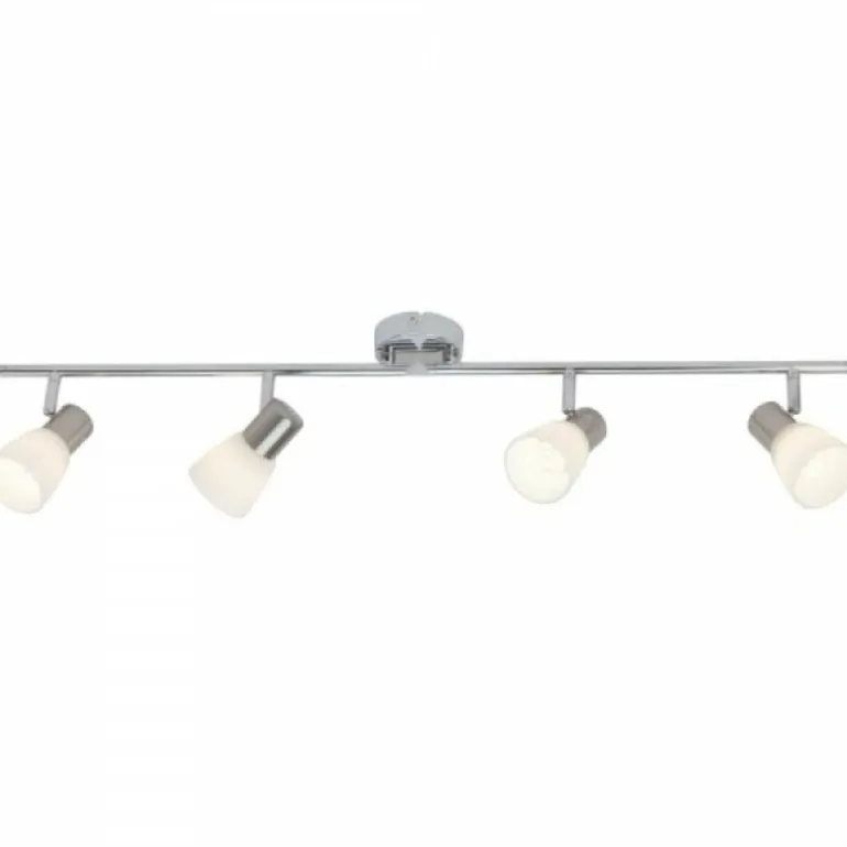 Barre de spots Brilliant Leuchten Janna Chrome, Blanc, 4 lumières