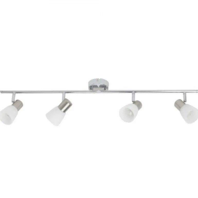 Barre de spots Brilliant Leuchten Janna Chrome, Blanc, 4 lumières