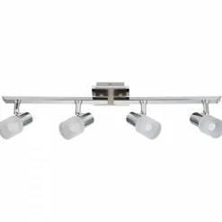 Barre de spots Brilliant Leuchten Lea Chrome, Blanc, 4 lumières