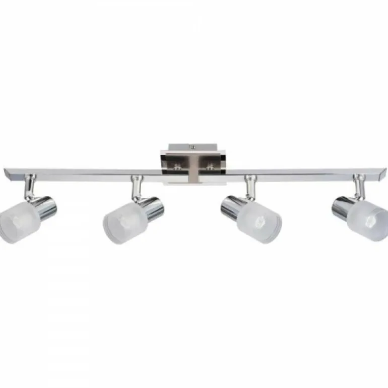 Barre de spots Brilliant Leuchten Lea Chrome, Blanc, 4 lumières