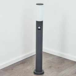 Borne lumineuse Caserta Anthracite, 1 lumière, Détecteur de mouvement