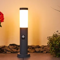 Borne lumineuse Gaborone Anthracite, 1 lumière, Détecteur de mouvement