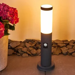Borne lumineuse Gaborone Anthracite, 1 lumière, Détecteur de mouvement