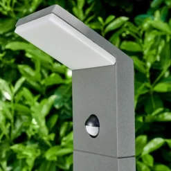 Borne lumineuse Korup LED Anthracite, 1 lumière, Détecteur de mouvement