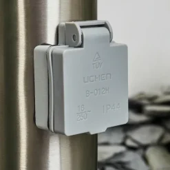 Borne lumineuse Tunes Nickel mat, 1 lumière