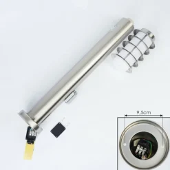 Borne lumineuse Tunes Nickel mat, 1 lumière, Détecteur de mouvement