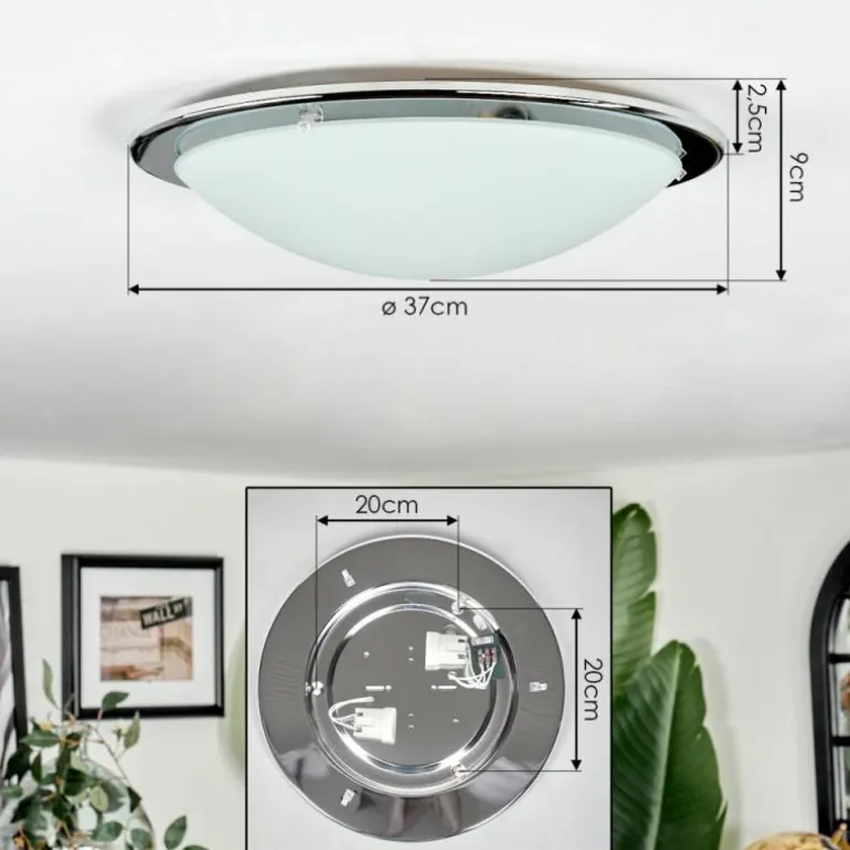 Brena Plafonnier Argenté, 2 lumières