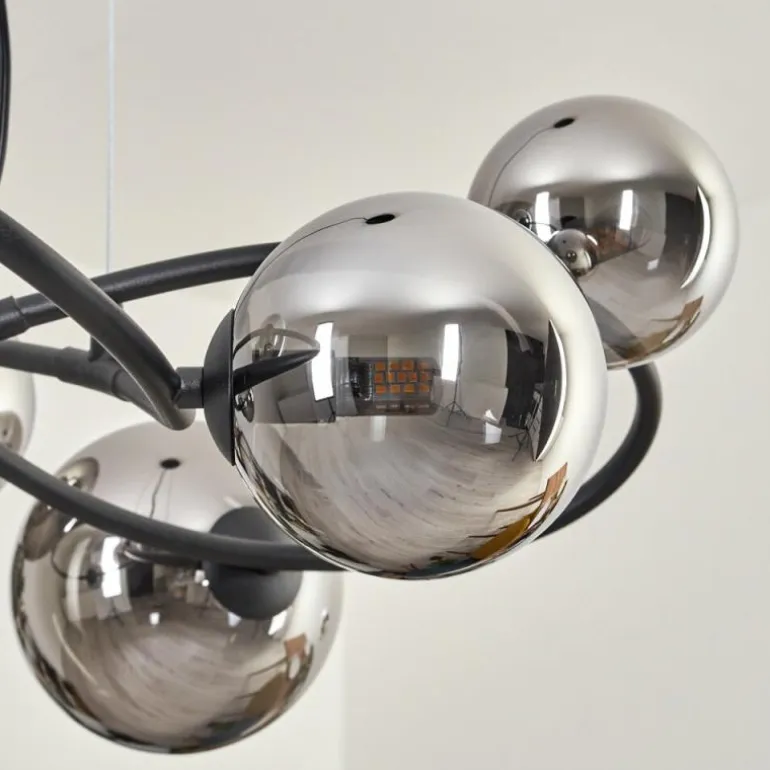 Chariton Suspension Noir, 6 lumières