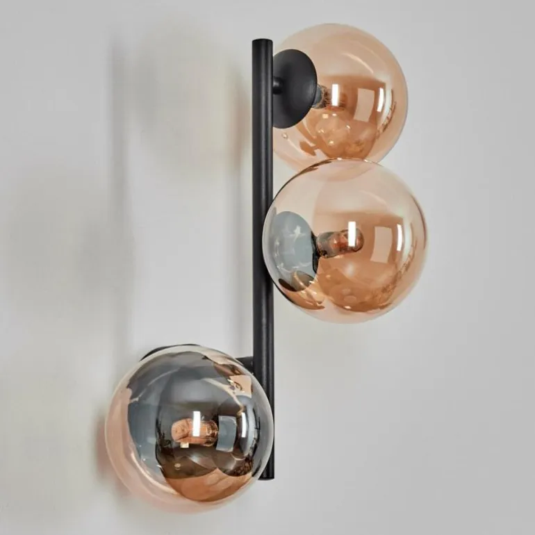 Chehalis Boule lumineuse, Applique murale Ambre, 3 lumières