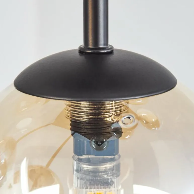 Chehalis Plafonnier, Boule lumineuse Ambre, Clair, 9 lumières