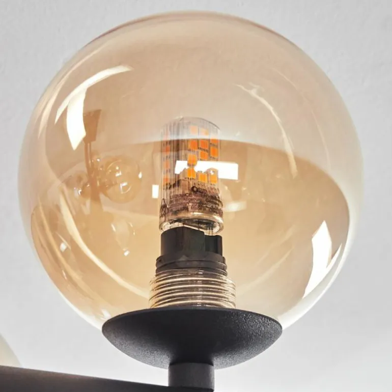Chehalis Plafonnier, Boule lumineuse Ambre, 8 lumières