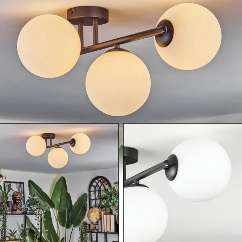 Chehalis Plafonnier, Boule lumineuse Blanc, 3 lumières