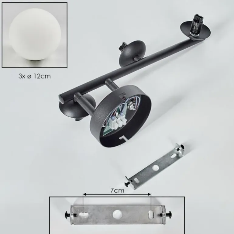 Chehalis Plafonnier, Boule lumineuse Blanc, 3 lumières