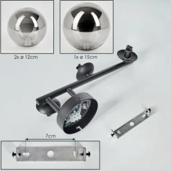 Chehalis Plafonnier, Boule lumineuse Fumé, 3 lumières
