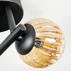 Chehalis Plafonnier, Boule lumineuse Ambre, Fumé, 3 lumières