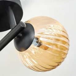 Chehalis Plafonnier, Boule lumineuse Ambre, Fumé, 3 lumières