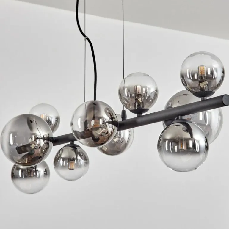 Chehalis Suspension, Boule lumineuse, Suspension Clair, Fumé, 10 lumières