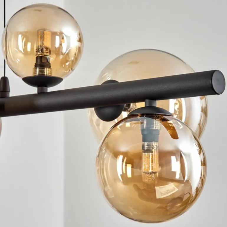 Chehalis Suspension, Boule lumineuse, Suspension Ambre, 8 lumières