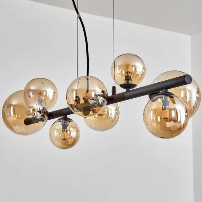 Chehalis Suspension, Boule lumineuse, Suspension Ambre, 8 lumières