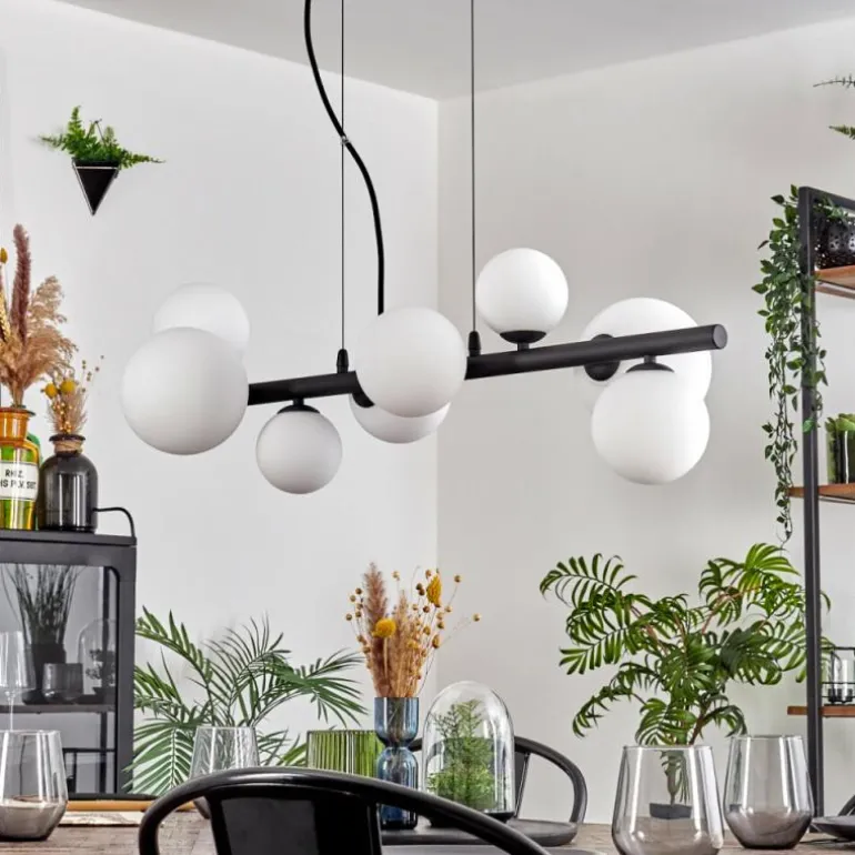 Chehalis Suspension, Boule lumineuse, Suspension Blanc, 8 lumières