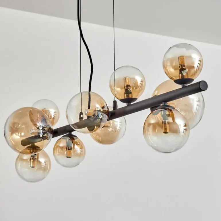 Chehalis Suspension, Boule lumineuse, Suspension Ambre, Clair, 10 lumières
