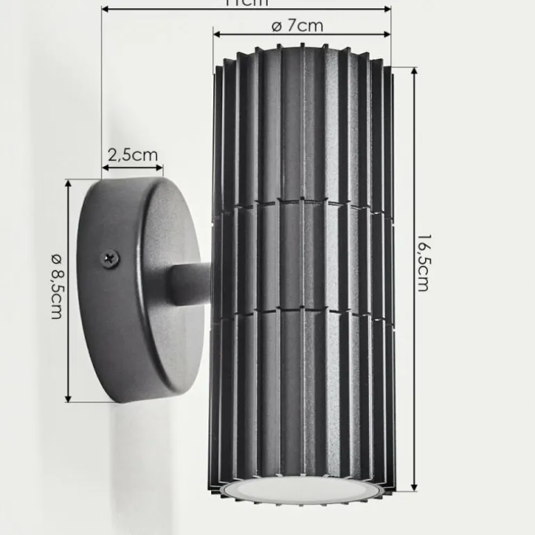 Cidral Lampe murale d´extérieur, Luminaire Up & Down Noir, 2 lumières