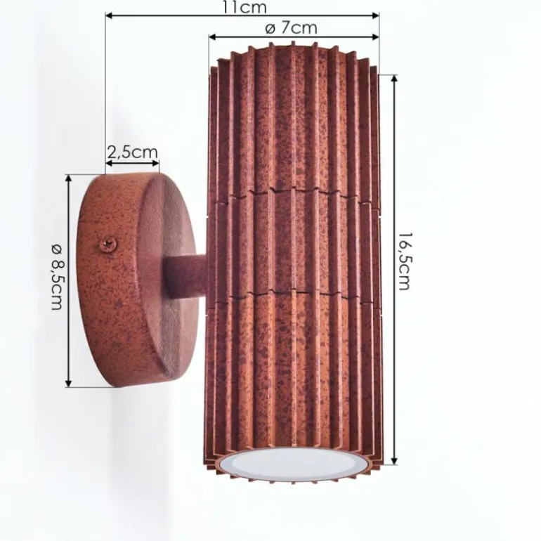 Cidral Lampe murale d´extérieur, Luminaire Up & Down Rouille, 2 lumières